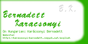 bernadett karacsonyi business card