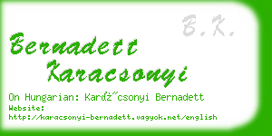 bernadett karacsonyi business card